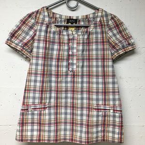 A.P.C. Plaid short sleeve blouse